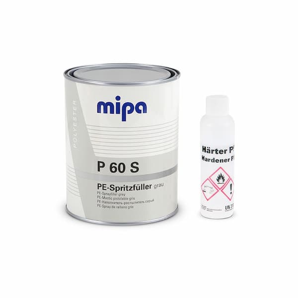 MIPA P60S PE-Spritzfuller Шпатлёвка жидкая 1л + 50 мл (Отвердитель)