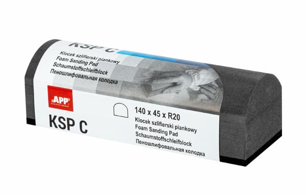 APP KSP C Брусок шлифовальный пенный 140мм x 45мм х R20
