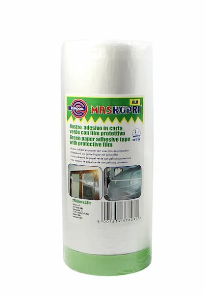 EUROCEL Maskopri 1100 Пленка маскировочная с зеленой клейкой лентой 1.1м х 33м