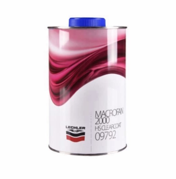 LECHLER 09792 MACROFAN HS 2000 Прозрачный лак 1л + 0.5л (00362 HS)
