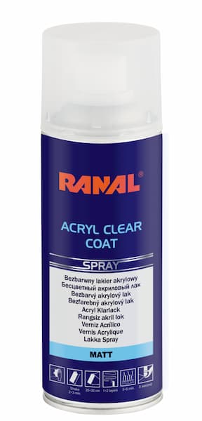 RANAL ACRYL CLEAR COAT Бесцветный лак аэрозоль 400мл