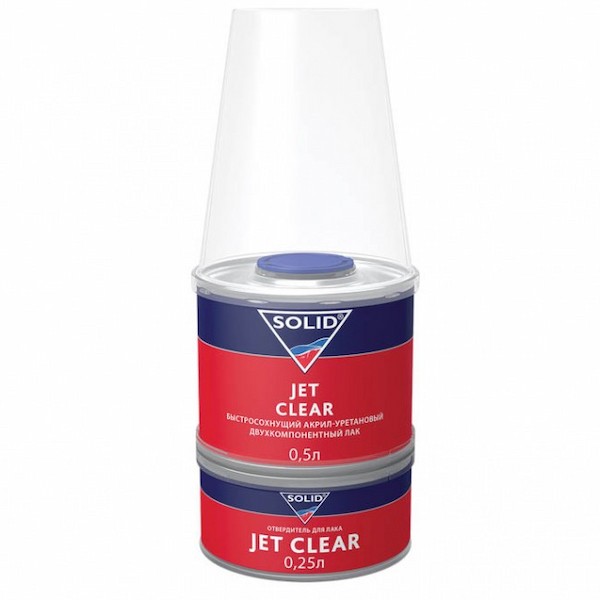 SOLID JET CLEAR HS Быстросохнущий прозрачный лак 0,5л + 0,25л