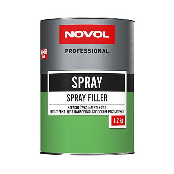 NOVOL SPRAY Шпатлёвка жидкая 1,2кг + 50 мл (Отвердитель)