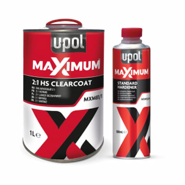 U-POL MXMCL/1 Maximum HS Лак акриловый 1л + 0,5л (MXM32/M)